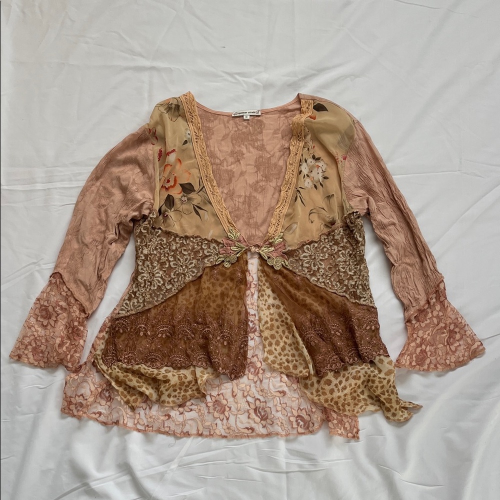 Vintage Flowy Floral Lace Women's Top